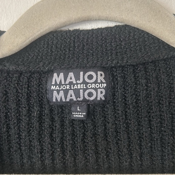 Coquette Bow Knit Button Up Black and White Sweater Cardigan NWOT - Picture 2 of 4